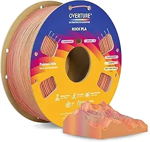 Overture OVERTURE Rock PLA Filament, Marble PLA 3D Printer Filament 1kg Spool (2.2lbs), Dimensional Accuracy +/-, Fit Most FDM Printer (Painted Hills)