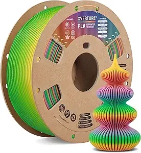 Overture OVERTURE Christmas PLA Filament PLA 3D Printer Filament, 1kg Cardboard Spool (2.2lbs), Dimensional Accuracy +/-, Fit Most FDM Printer (Christmas Prism)