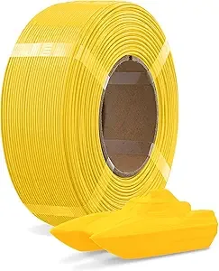 Overture OVERTURE Refill PETG Spoolless 3D Printer Filament, 1kg (2.2lb) Refilament for Bambu Lab Reusable Spool, Accuracy +/-, Fit Most FDM 3D Printers(Yellow)