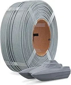 Overture OVERTURE Refill PETG Spoolless 3D Printer Filament, 1kg (2.2lb) Refilament for Bambu Lab Reusable Spool, Accuracy +/-, Fit Most FDM 3D Printers(Light Gray)