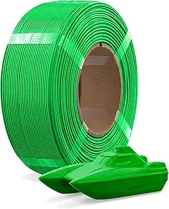 Overture OVERTURE Refill PETG Spoolless 3D Printer Filament, 1kg (2.2lb) Refilament for Bambu Lab Reusable Spool, Accuracy +/-, Fit Most FDM 3D Printers(Green)