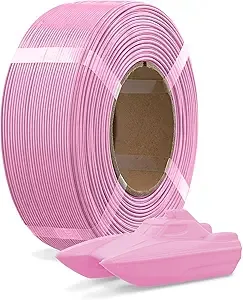 Overture OVERTURE Refill PETG Spoolless 3D Printer Filament, 1kg (2.2lb) Refilament for Bambu Lab Reusable Spool, Accuracy +/-, Fit Most FDM 3D Printers(Pink)