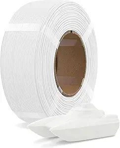 Overture OVERTURE Refill PETG Spoolless 3D Printer Filament, 1kg (2.2lb) Refilament for Bambu Lab Reusable Spool, Accuracy +/-, Fit Most FDM 3D Printers(White)