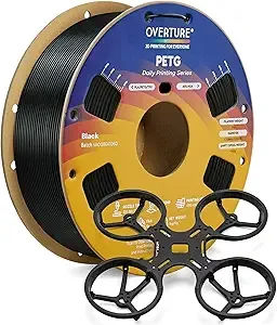 Overture OVERTURE PETG Filament Bundle 4kg, High Speed 3D Printer Filament, Neatly Wound & Clog-Free, 4 Pack 1kg(2.2lbs), Accuracy +/-, Fit Most FDM Printers (Black+White+Red+Green)