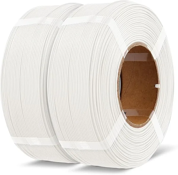 Overture OVERTURE 2KG Bundle High Speed Refill PLA+ 3D Printer Filament, Upgraded Rapid PLA 2.0 with Enhanced Toughness & Stability, 2 Pack 1kg (2.2lb) Refilament for Bambu Lab (White*2)