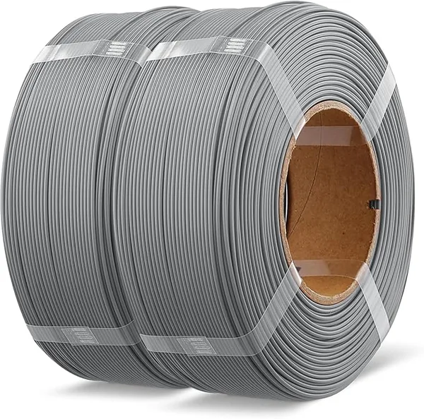 Overture OVERTURE 2KG Bundle High Speed Refill PLA+ 3D Printer Filament, Upgraded Rapid PLA 2.0 with Enhanced Toughness & Stability, 2 Pack 1kg (2.2lb) Refilament for Bambu Lab (Light Gray*2)