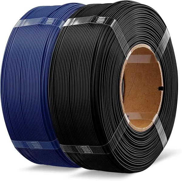 Overture OVERTURE 2KG Bundle High Speed Refill PLA+ 3D Printer Filament, Upgraded Rapid PLA 2.0 with Enhanced Toughness & Stability, 2 Pack 1kg (2.2lb) Refilament for Bambu Lab (Black+Blue)