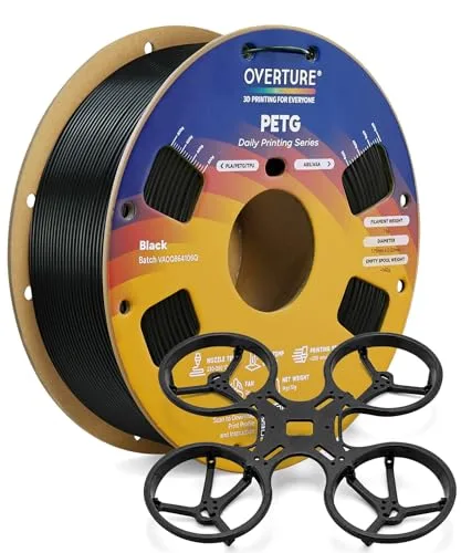 Overture OVERTURE PETG Filament, High Speed 3D Printer Filament, Neatly Wound & Clog-Free, 1kg Spool (2.2lbs) Rapid PETG, Dimensional Accuracy +/-, Fit Most FDM Printers (Translucent Gold)
