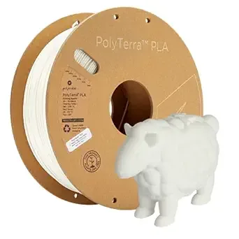 Polymaker Polymaker Matte PLA Filament Cotton White 1kg 3D Printing Filament, PolyTerra 3D Printer PLA Filament