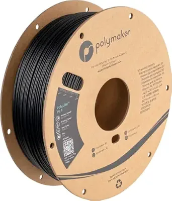 Polymaker Polymaker PLA Filament, Black 3D Printing PLA Filament 1kg - PolyLite 3D Printer PLA Filament, Dimensional Accuracy +/-, Compatible with Most 3D Printer, Black