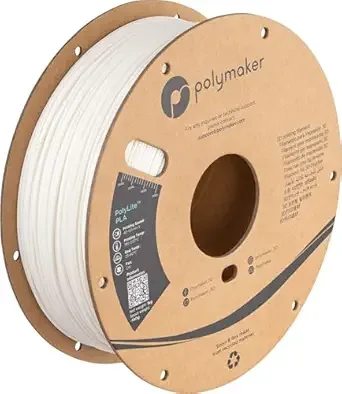 Polymaker Polymaker PLA Filament, White 3D Printing PLA Filament 1kg - PolyLite 3D Printer PLA Filament, Dimensional Accuracy +/-, Compatible with Most 3D Printer, White