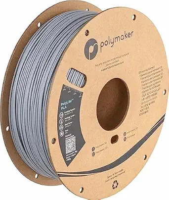 Polymaker Polymaker PLA Filament, Grey 3D Printing PLA Filament 1kg - PolyLite 3D Printer PLA Filament, Dimensional Accuracy +/-, Compatible with Most 3D Printer, Grey