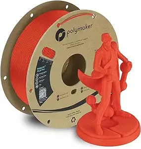 Polymaker Polymaker PLA PRO Filament 1kg, Tough & High Rigidity Red 3D Printing Filament, PolyLite PLA PRO High Speed, Print with Most 3D Printers