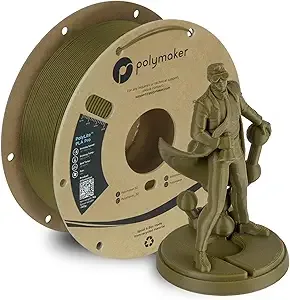 Polymaker Polymaker PLA PRO Filament 1kg, Tough & High Rigidity Army Green 3D Printing Filament, PolyLite PLA PRO High Speed, Print with Most 3D Printers