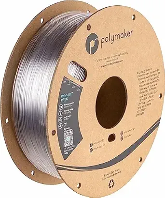 Polymaker Polymaker PolyLite Clear 3D Printer PETG Filament 1kg, Legacy PETG Formula, +- Dimensional Accuracy, Reliable Everyday Filament, Strong Layer Bonding, Compatible with Most 3D Printers