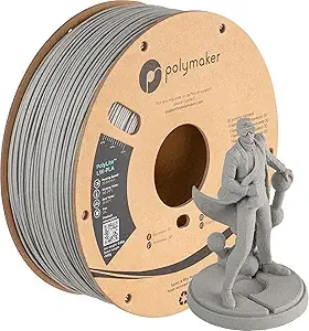 Polymaker Polymaker Light Weight PLA Filament Grey 0.8kg, PolyLite 3D Printer PLA Filament Grey Low Density, Print with Most 3D Printers
