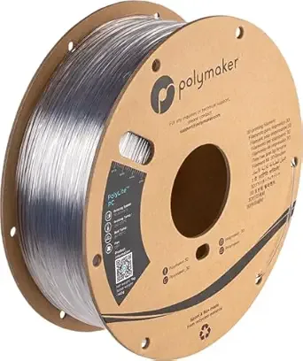Polymaker Polymaker PC Filament, Clear Polycarbonate Filament 1kg Cardboard Spool - PolyLite Transparent PC Filament, Strong & Tough & Heat Resistant 3D Printer Polycarbonate Filament