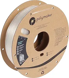Polymaker Polymaker TPU Filament Clear, 0.75kg Shore 90A Flexible 3D Printer Filament - PolyFlex TPU90 3D Printing TPU Filament 0.75kg Clear Soft Flexible Filament