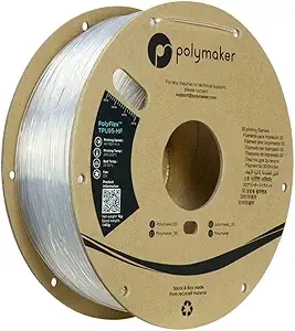 Polymaker Polymaker High Flow TPU Filament Clear, Shore 95A Flexible Filament 1.75mm1kg - PolyFlex TPU95-HF 3D Printing TPU Filament Soft Flexible Filament