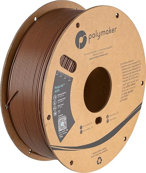 Polymaker Polymaker ASA Filament Army Brown, 1kg ASA 3D Printing Filament, Heat & Weather Resistant - ASA 3D Printer Filament Perfect for Printing Outdoor Functional Parts