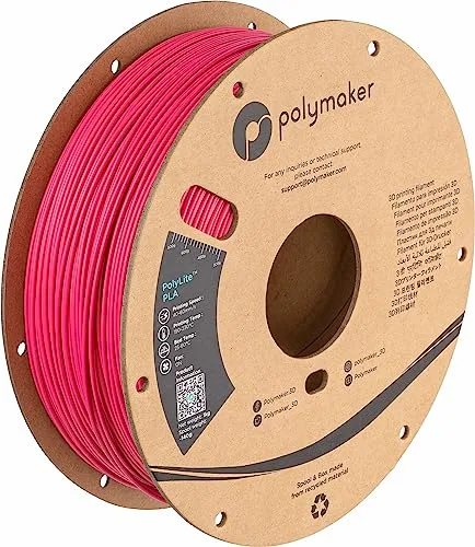 Polymaker Polymaker PLA Filament, Magenta 3D Printing PLA Filament 1kg - PolyLite 3D Printer PLA Filament, Dimensional Accuracy +/-, Compatible with Most 3D Printer, Magenta