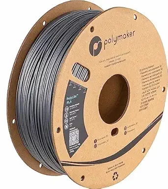 Polymaker Polymaker PLA Filament, Steel Grey 3D Printing PLA Filament 1kg - PolyLite 3D Printer PLA Filament, Dimensional Accuracy +/-, Compatible with Most 3D Printer, Steel Grey