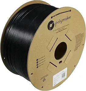 Polymaker Polymaker 3kg ABS Filament Black, 3D Printer Filament Heat Resistant - PolyLite ABS 3D Printing Filament Cost Effective Large Spool, Strong & Durable
