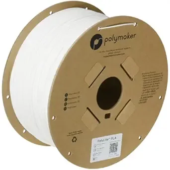 Polymaker Polymaker PLA Filament, White 3D Printing PLA Filament 3kg - PolyLite 3D Printer PLA Filament, Dimensional Accuracy +/-, Compatible with Most 3D Printer, White