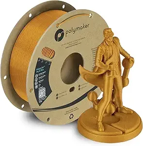 Polymaker Polymaker PLA PRO Filament 1kg, Tough & High Rigidity Gold 3D Printing Filament, PolyLite PLA PRO High Speed, Print with Most 3D Printers