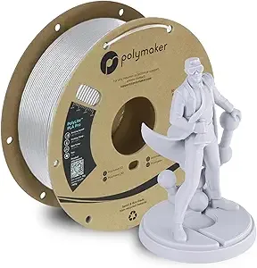Polymaker Polymaker PLA PRO Filament 1kg, Tough & High Rigidity Cold White 3D Printing Filament, PolyLite PLA PRO High Speed, Print with Most 3D Printers