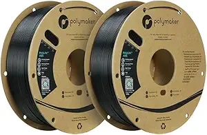 Polymaker Polymaker ABS Filament Black*2, 2kg 3D Printing Filament, PolyLite ABS 3D Printer Filament, Heat Resistant, Strong & Durable, Dimensional Accuracy +/-