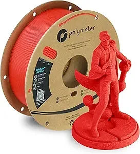 Polymaker Polymaker Light Weight PLA Filament Bright Red 0.8kg, PolyLite 3D Printer PLA Filament Bright Red Low Density, Print with Most 3D Printers