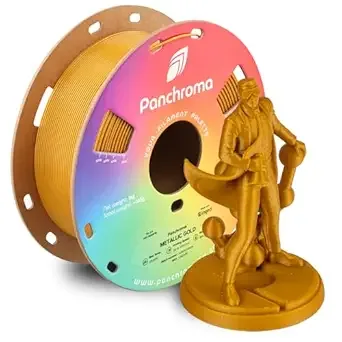 Polymaker Polymaker Panchroma Metallic PLA Filament, Metallic Gold 3D Printing Filament, 3D Printer PLA Filament, Fit Most FDM 3D Printers, 1kg Spool (2.2lbs)