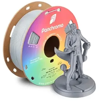 Polymaker Polymaker Panchroma Metallic PLA Filament, Metallic Silver 3D Printing Filament, 3D Printer PLA Filament, Fit Most FDM 3D Printers, 1kg Spool (2.2lbs)