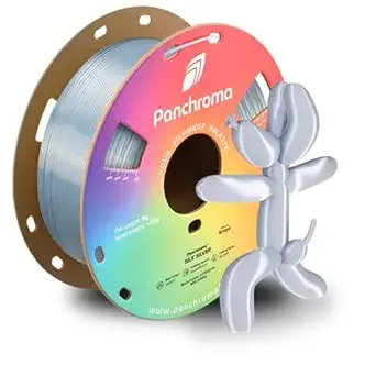 Polymaker Polymaker Panchroma Silk PLA Filament 1kg, Shiny Silver, New and Improved Formula, Better Strength, Printing Speed and Clog-Free. Works in Most FDM and Multicolor 3D Printers.