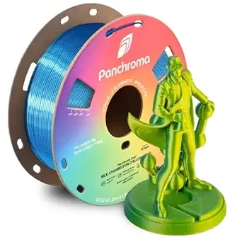 Polymaker Polymaker Panchroma Dual Silk PLA 3D Printing Filament 1kg, Silk Chameleon (Yellow-Blue), New and Improved Formula, Better Strength, Printing Speed & Clog-Free, Works in Most FDM 3D Printers