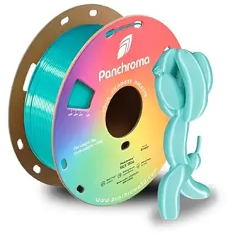 Polymaker Polymaker Panchroma Silk PLA Filament 1kg, Shiny Teal, New and Improved Formula, Better Strength, Printing Speed and Clog-Free. Works in Most FDM and Multicolor 3D Printers.