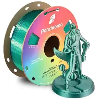 Polymaker Polymaker Panchroma Dual Silk PLA 3D Printing Filament 1kg, Silk Jadeite (Green-Chrome), New and Improved Formula, Better Strength, Printing Speed & Clog-Free, Works in Most FDM 3D Printers