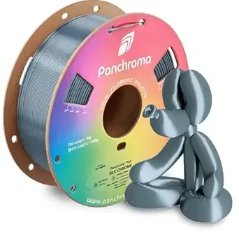 Polymaker Polymaker Panchroma Silk PLA Filament 1kg, Shiny Chrome, New and Improved Formula, Better Strength, Printing Speed and Clog-Free. Works in Most FDM and Multicolor 3D Printers.