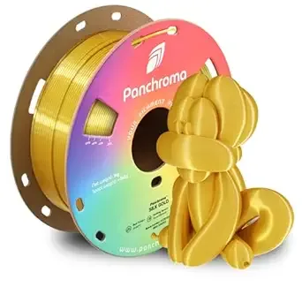 Polymaker Polymaker Panchroma Silk PLA Filament 1kg, Shiny Gold, New and Improved Formula, Better Strength, Printing Speed and Clog-Free. Works in Most FDM and Multicolor 3D Printers.