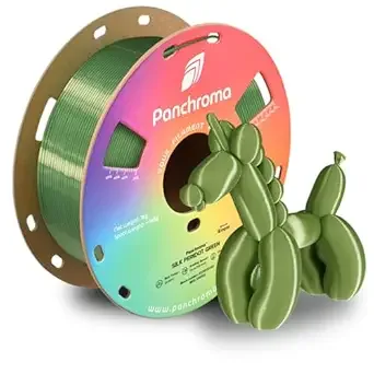 Polymaker Polymaker Panchroma Silk PLA Filament 1kg, Shiny Peridot Green, New and Improved Formula, Better Strength, Printing Speed and Clog-Free. Works in Most FDM and Multicolor 3D Printers.