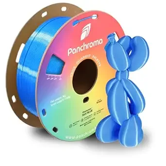 Polymaker Polymaker Panchroma Silk PLA Filament 1kg, Shiny Blue, New and Improved Formula, Better Strength, Printing Speed and Clog-Free. Works in Most FDM and Multicolor 3D Printers.