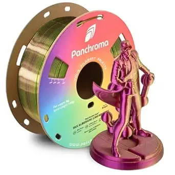 Polymaker Polymaker Panchroma Dual Silk PLA 3D Printing Filament 1kg, Silk Aubergine (Lime-Magenta), New and Improved Formula, Better Strength, Printing Speed & Clog-Free, Works in Most FDM 3D Printers
