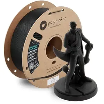 Polymaker Polymaker HT-PLA-GF Filament Black, High Temp PLA for 3D Printing, Heat Resistant to 150°C, Easy to Print, Easy to Anneal, Works with Most FDM Printers, 1kg Spool