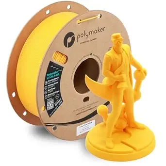 Polymaker Polymaker HT-PLA-GF Filament Power Tool Yellow, High Temp PLA for 3D Printing, Heat Resistant to 150°C, Easy to Print, Easy to Anneal, Works with Most FDM Printers, 1kg Spool