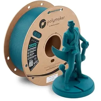 Polymaker Polymaker HT-PLA-GF Filament Power Tool Teal, High Temp PLA for 3D Printing, Heat Resistant to 150°C, Easy to Print, Easy to Anneal, Works with Most FDM Printers, 1kg Spool
