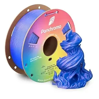 Polymaker Polymaker Panchroma Blue Color Changing PLA, 1KG, Glitter Starlight Pulsar 3D Printer Filament, Hides Layer Lines, Easy to Print, Tangle Free, AMS Compatible, Works with Most FDM Printers