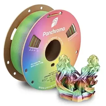 Polymaker Polymaker Panchroma Gradient Silk Rainbow PLA 3D Printing Filament 1kg, Smooth Color Transitions, Shiny Silk Finish, High Speed Printing, Ideal for Home Décor, Toys, Cosplay, Miniatures & Gifts