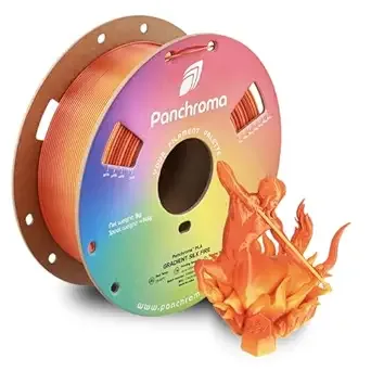 Polymaker Polymaker Panchroma Gradient Silk Fire PLA 3D Printing Filament 1kg, Smooth Color Transitions, Shiny Silk Finish, High Speed Printing, Ideal for Home Décor, Toys, Cosplay, Miniatures & Gifts