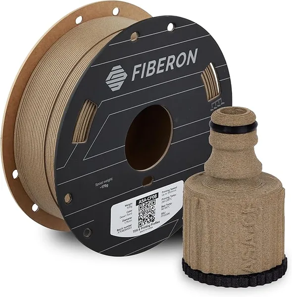 Polymaker Polymaker Fiberon ASA-CF08 Desert Sand Carbon Fiber 3D Printing Filament 0.5KG, UV & Weather Resistant, High Rigidity, Heat Resistant, Easy to Print, Functional Parts & Prototypes